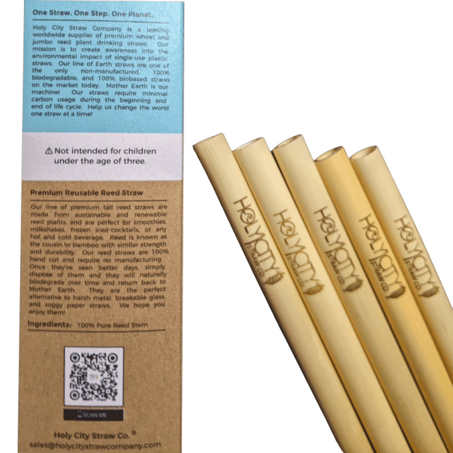Pailles en roseau réutilisables Holy City Straw Tall Premium – Boîte de 5 unités