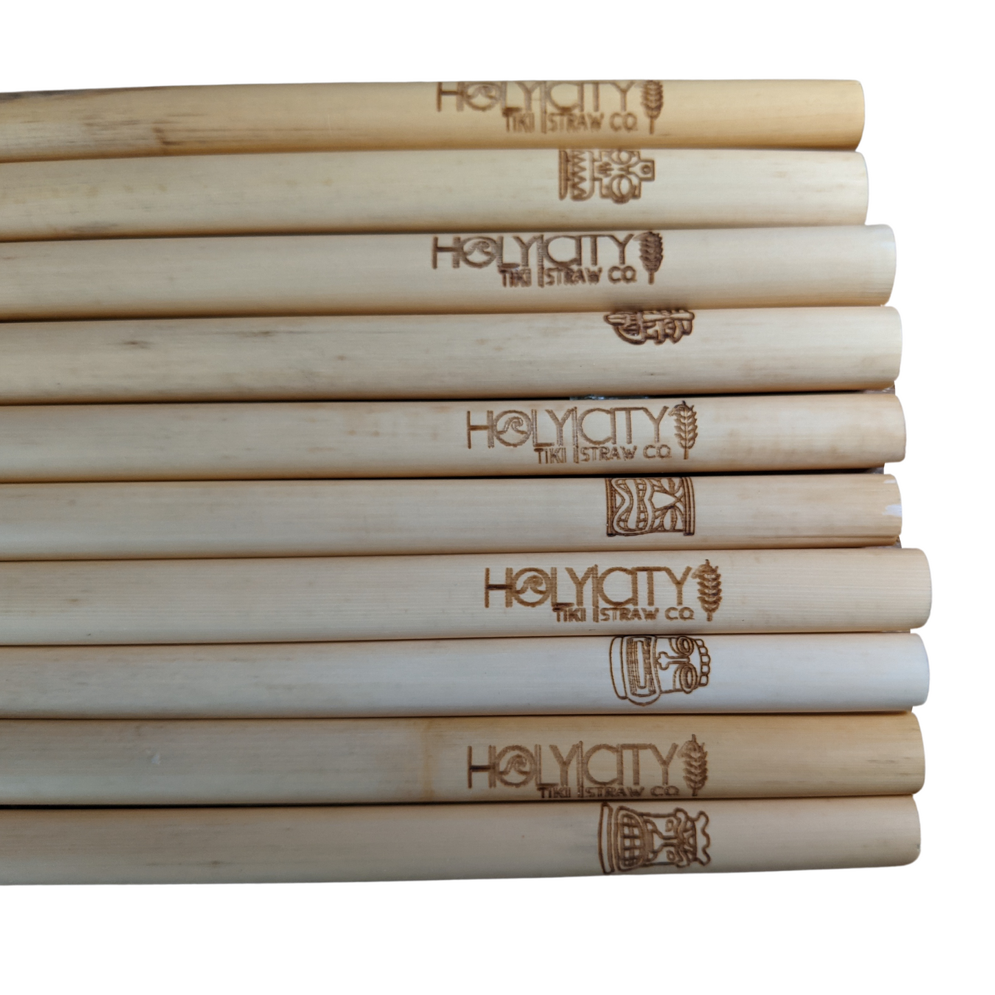Pailles à Collectionner Holy City Straw Tiki - Jonc réutilisable - Lot de 10 - Série 1