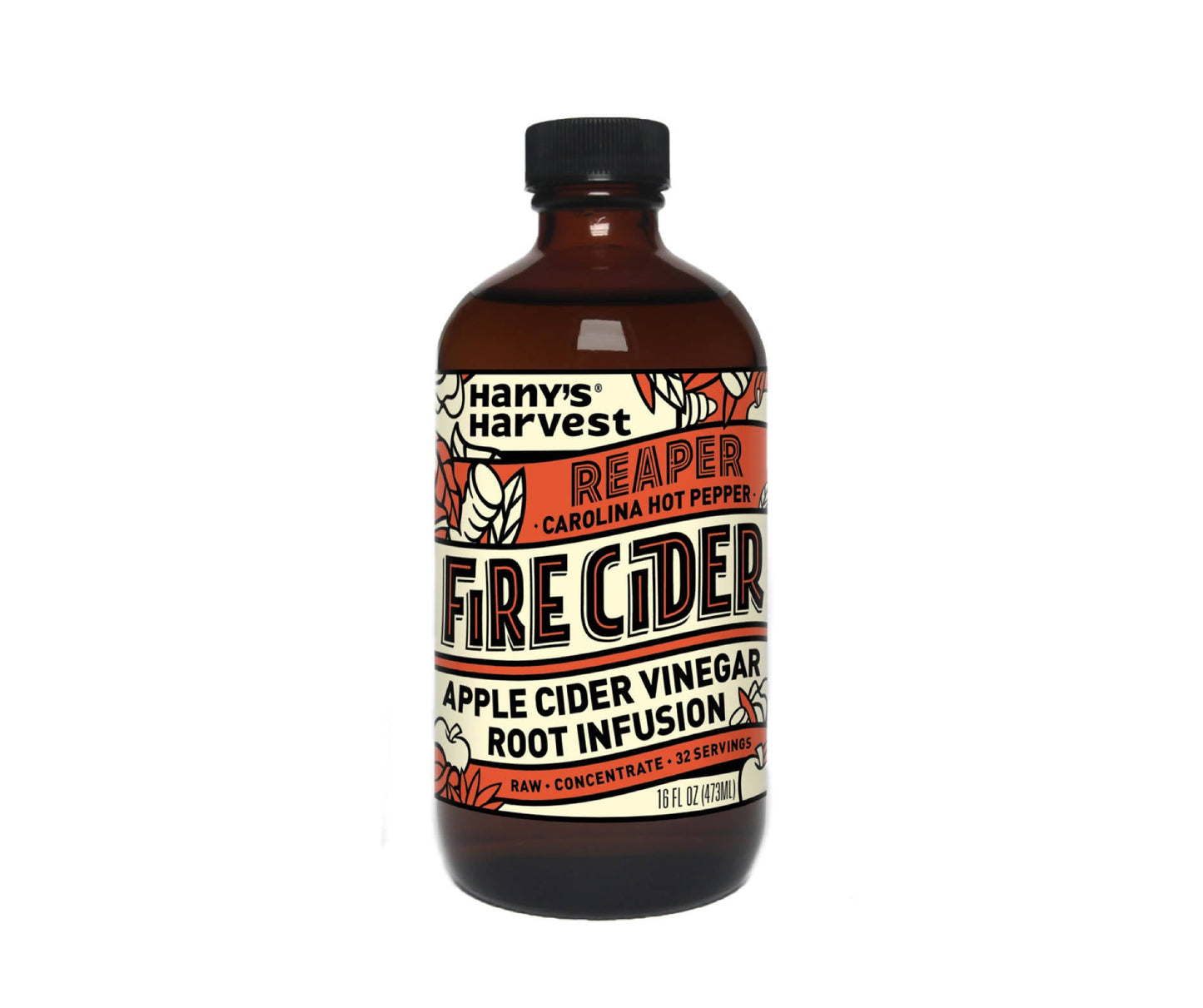 Vinaigre de cidre Reaper Fire (Vinaigre de cidre de pomme - Piment Carolina Reaper) Bouteilles - 6 x 47 cl
