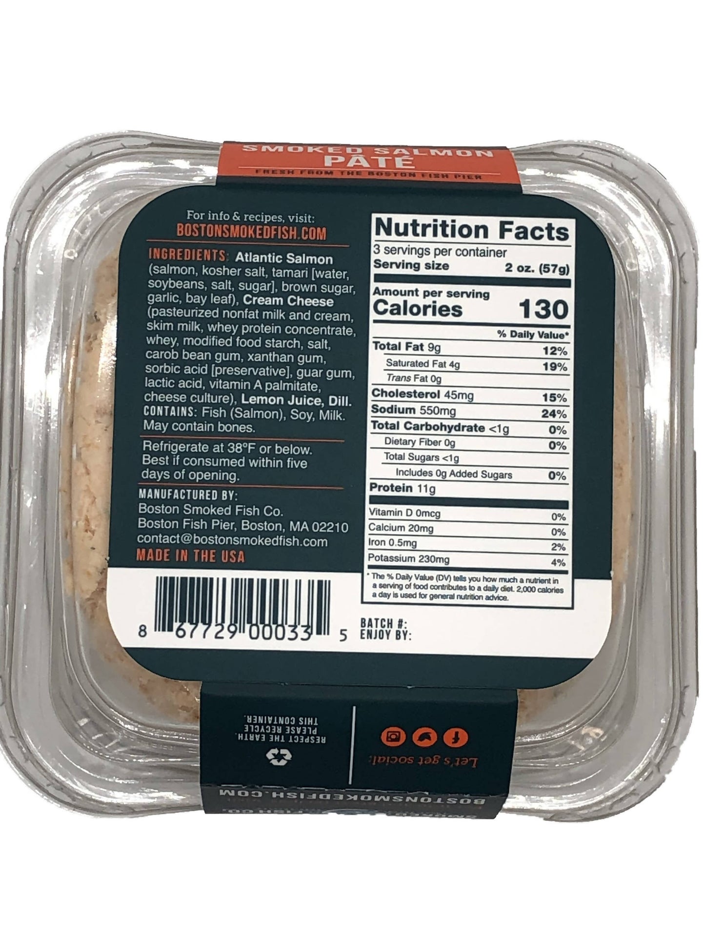 Pâté de saumon fumé format restauration - 4 x 1,5 LB