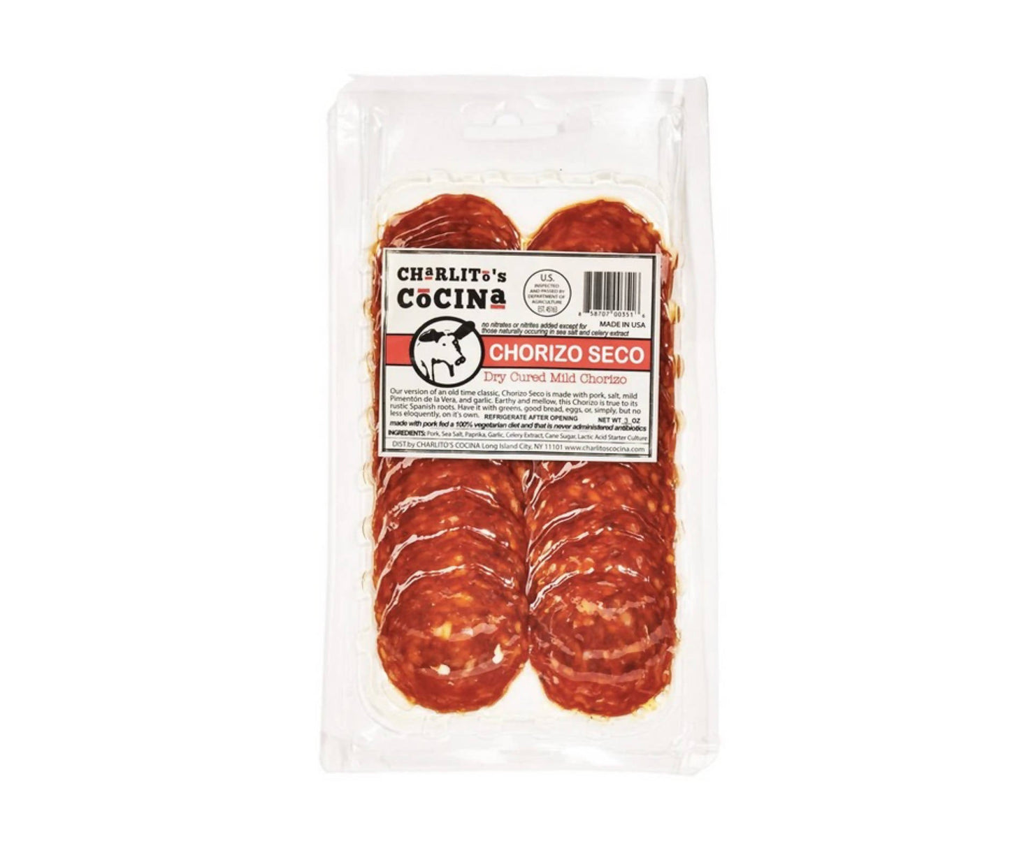 Charlito’s Cocina Chorizo Seco - Chorizo doux sec (pré-tranché) - 15 x 85g