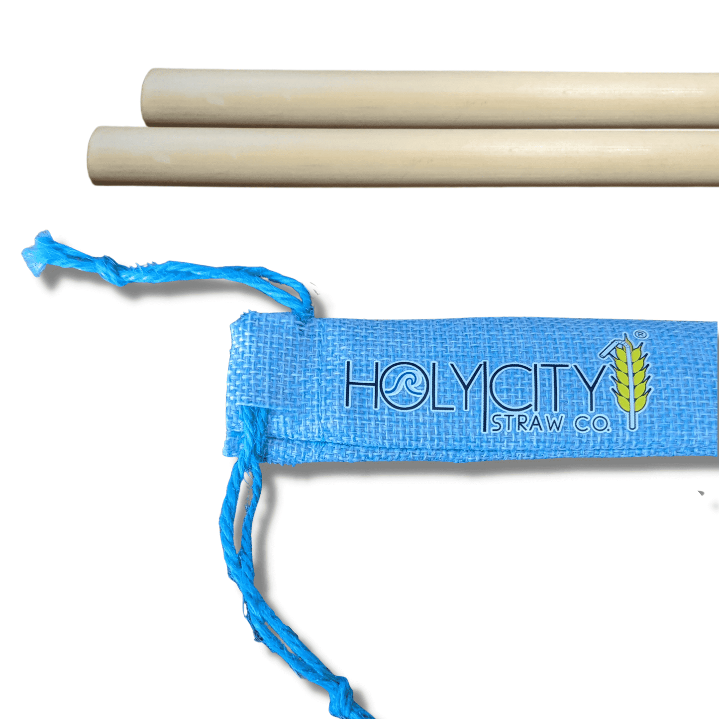 Pochette en jute combo personnalisable (2 pailles)/Holy City Straw