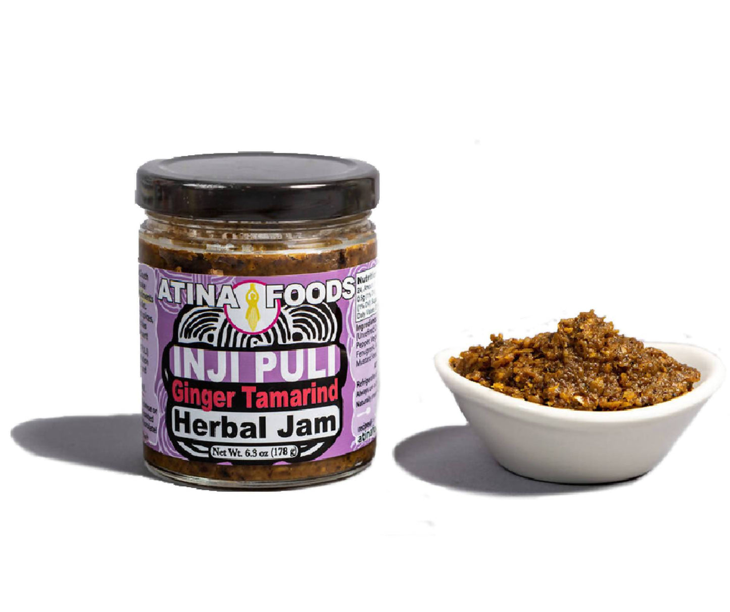 Farm2Me - Pantry - Atina Foods - Inji Puli Ginger Tamarind Herbal Jam - 12 x 6oz - Inji Puli Ginger Tamarind Herbal Jam - 12 x 6oz - 00860001576412