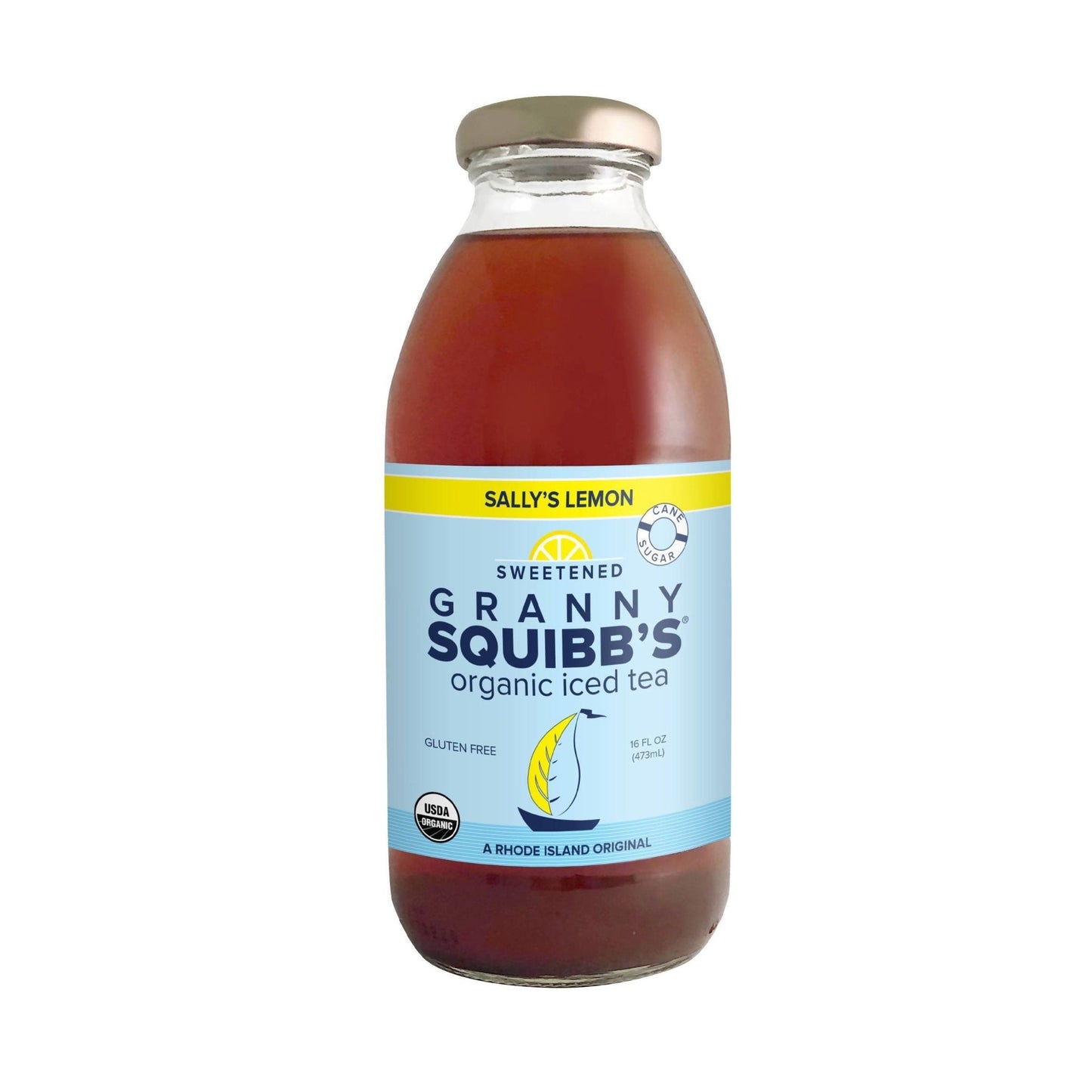 Sally's Lemon Sweetened Organic Iced Tea - 12-Bottle Packs - Granny Squibb’s Organic Iced Tea | Farm2Me Wholesale