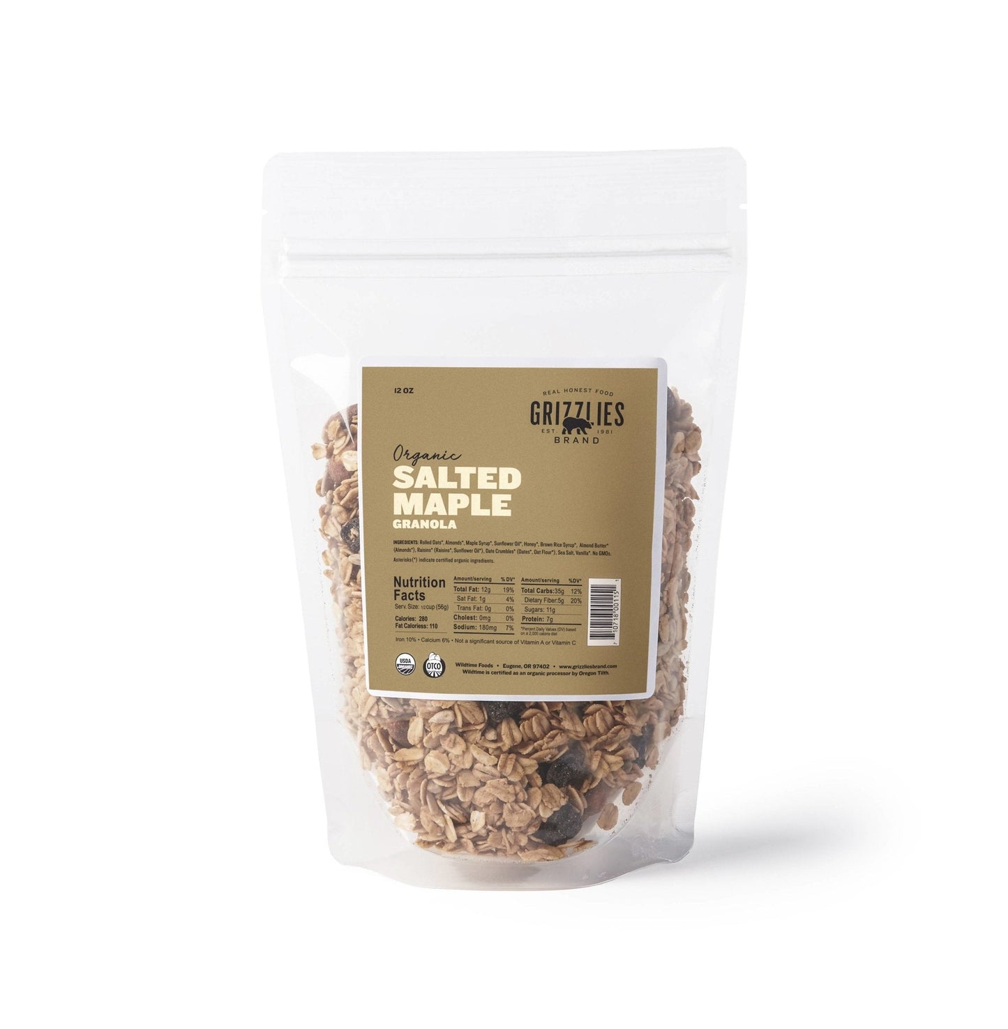 Farm2Me - Snacks - Grizzlies Brand - Organic Salted Maple Granola Bulk - 22 LB - Organic Salted Maple Granola Bulk - 22 LB - O-SMG