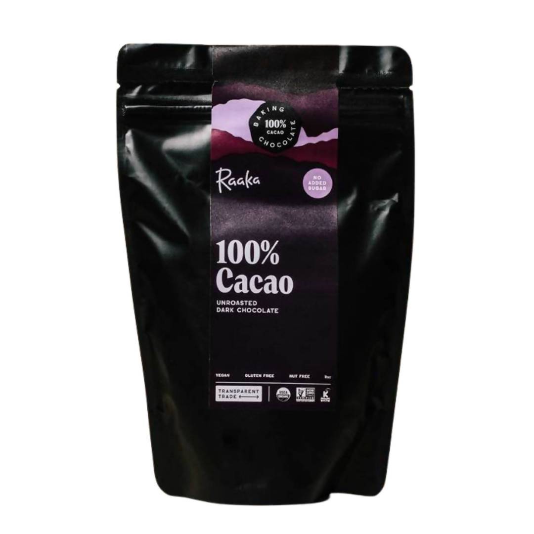 100 % Cacao Organic Baking Chocolate Bags - 10 x 8oz - Raaka Chocolate | Farm2Me Wholesale