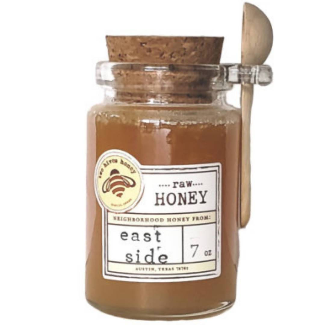 Two Hives Honey’s Raw Honey w/ Cork & Spoon Jars - 6 Jars x 7oz | Farm2Me Wholeale
