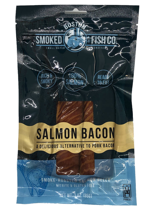 Salmon Bacon (Hot Smoked Belly) - 12-Bags Packs - Boston Smoked Fish Co | Farm2Me Wholesale