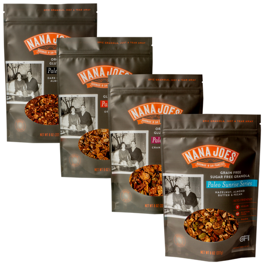 Nana Joe's Granola - Lot de 4 variétés biologiques paléo de la série "Sunrise"