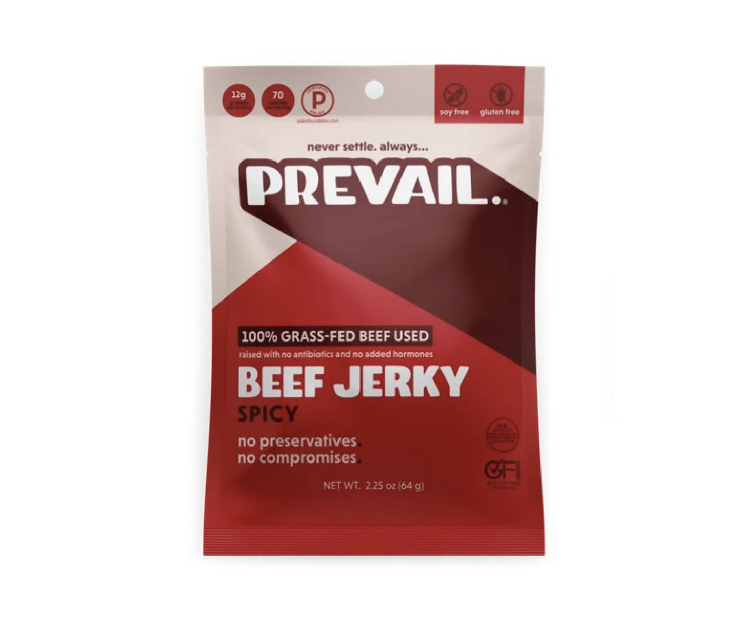 Spicy Beef Jerky, 100% Grass Fed - 8-Bags Pack - PREVAIL Jerky | Farm2Me Wholesale