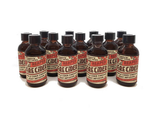 Vinaigre de cidre de feu Reaper (Vinaigre de cidre de pomme - Piment Carolina Reaper) Bouteilles - 16 x 59 ml