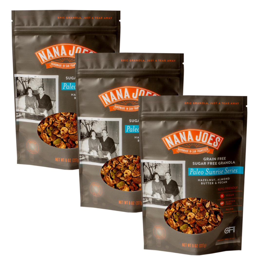 Nana Joe's Granola Biologique Série Paleo Sunrise : Noisette, Beurre d'Amande & Pacane (Compatible Kéto)