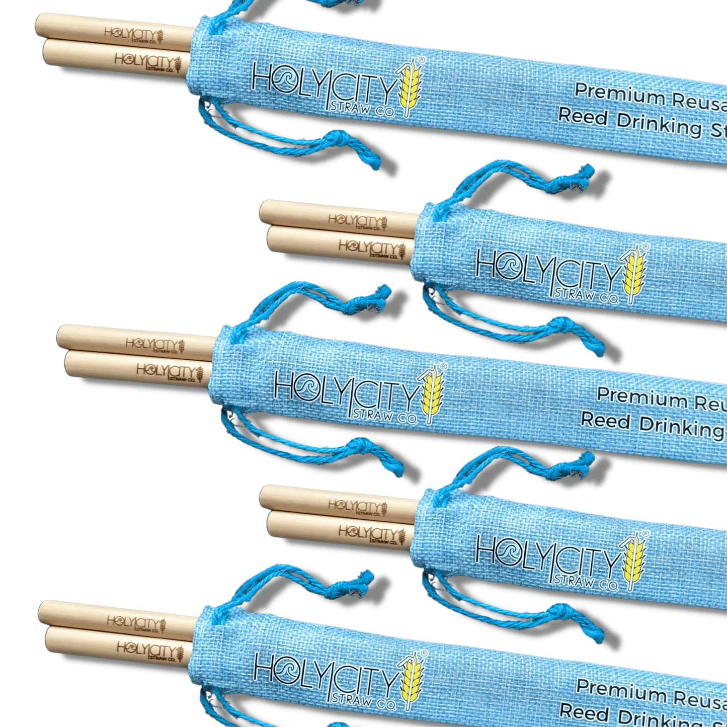Combo de deux pailles et pochette Holy City Straw - Holy City Straw Co. - Paquet de 5