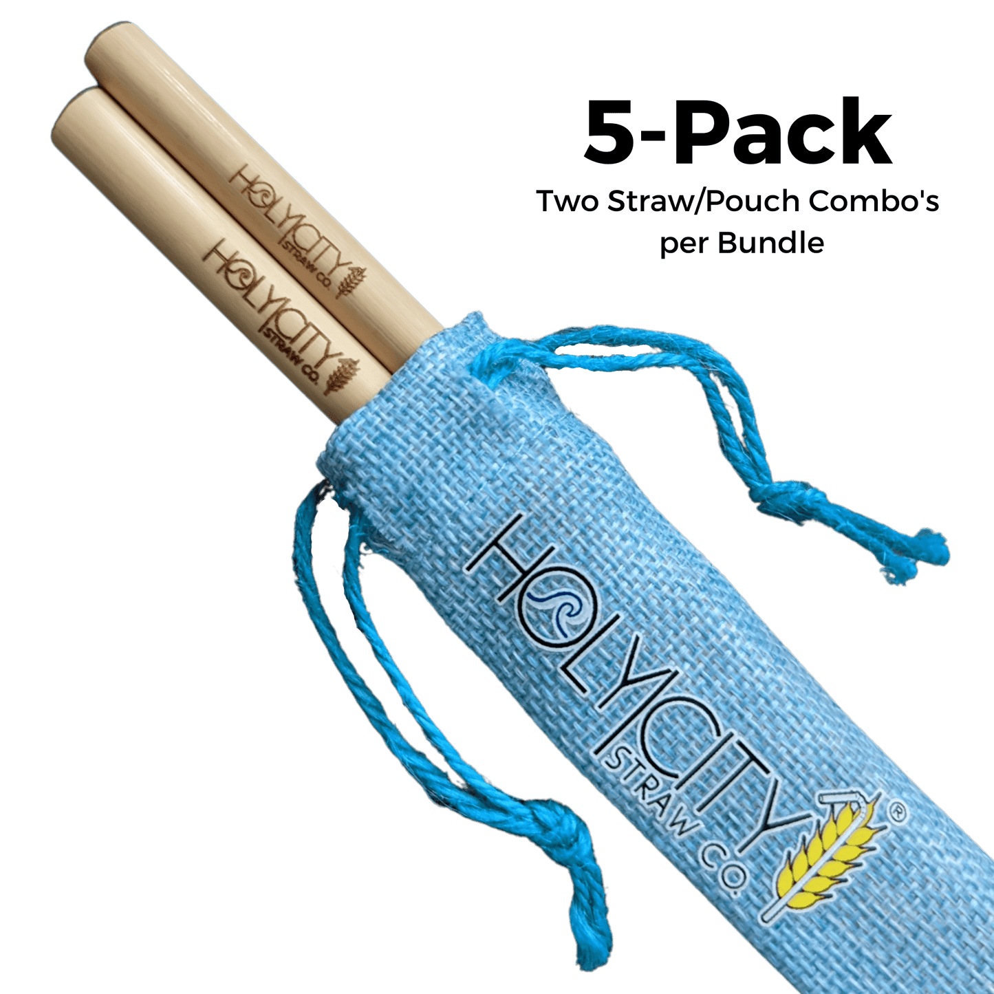 Combo de deux pailles et pochette Holy City Straw - Holy City Straw Co. - Paquet de 5