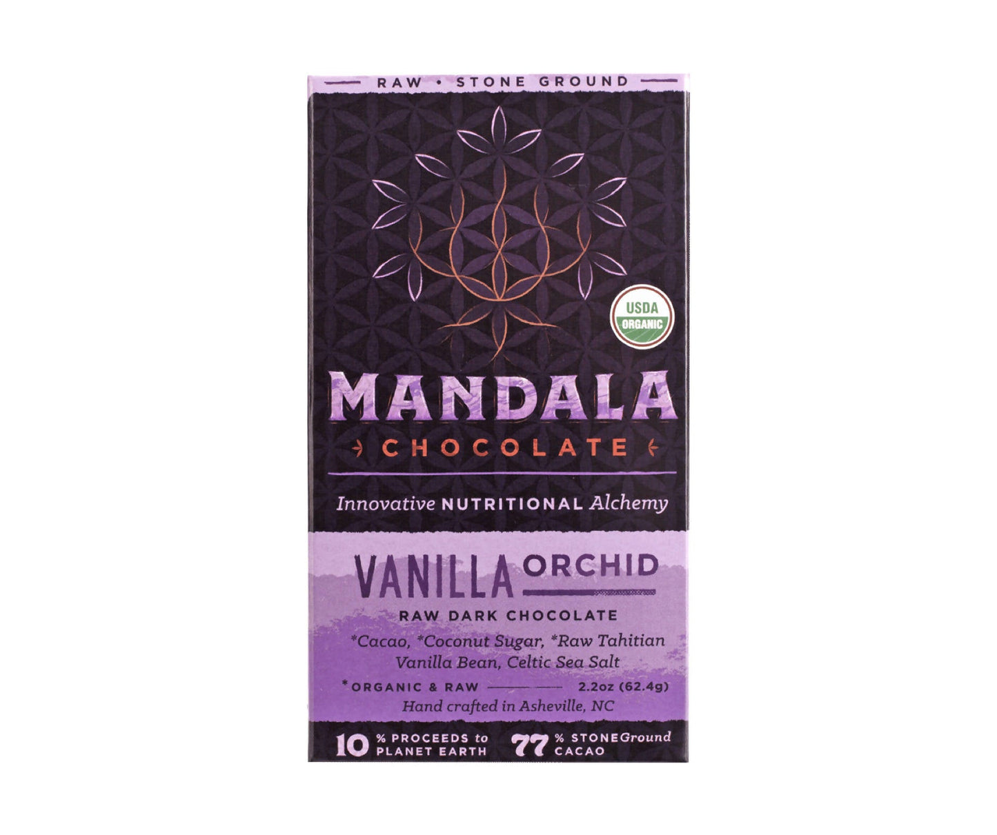 Tablette de chocolat biologique 77 % cacao Vanille Orchidée - 6 x 62 g