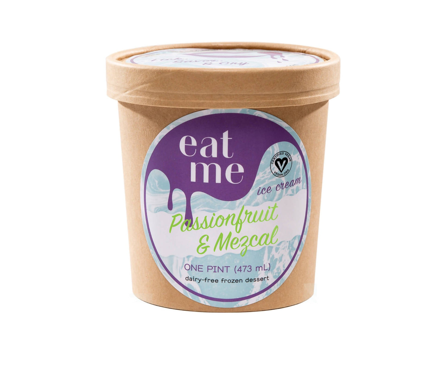 Crème glacée végétalienne fruit de la passion et mezcal - pots de 8 x 473 ml