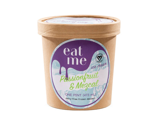 Crème glacée végétalienne fruit de la passion et mezcal - pots de 8 x 473 ml