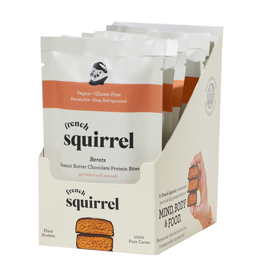 Sachet de 2 paquets de Berets au chocolat et au beurre de cacahuète French Squirrel (2 paquets) - 6 sachets x 2 paquets