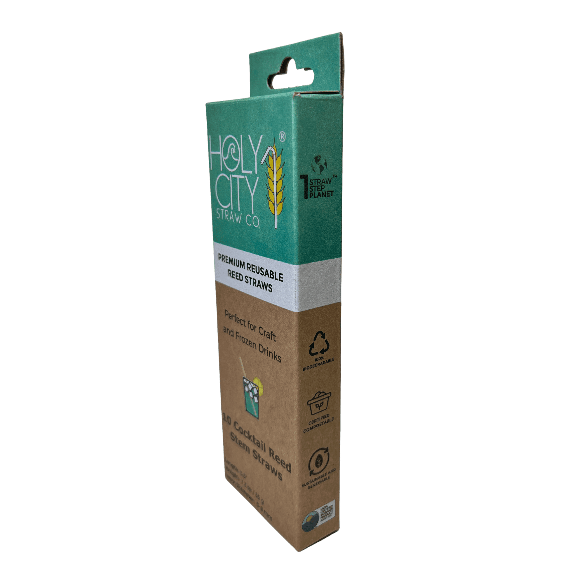 Cocktail Reed Stem Drinking Straws 10 ct Right