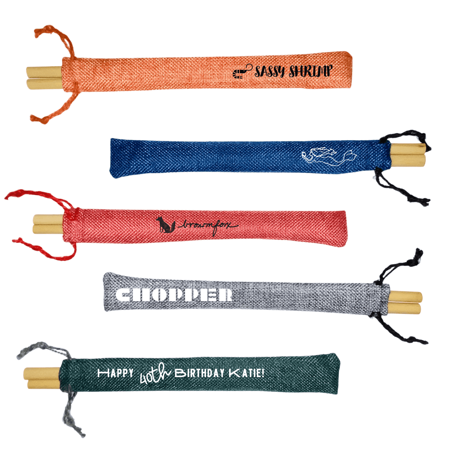 Pochette combo personnalisable Holy City Straw en paille/jute (2 pièces)