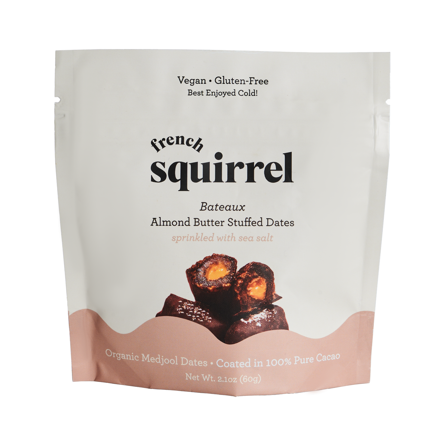 Bateaux au Chocolat au Beurre d'Amandes et à la Noix de Pécan French Squirrel, Dattes Farcies au Chocolat (3 dattes par sachet) x 4 sachets