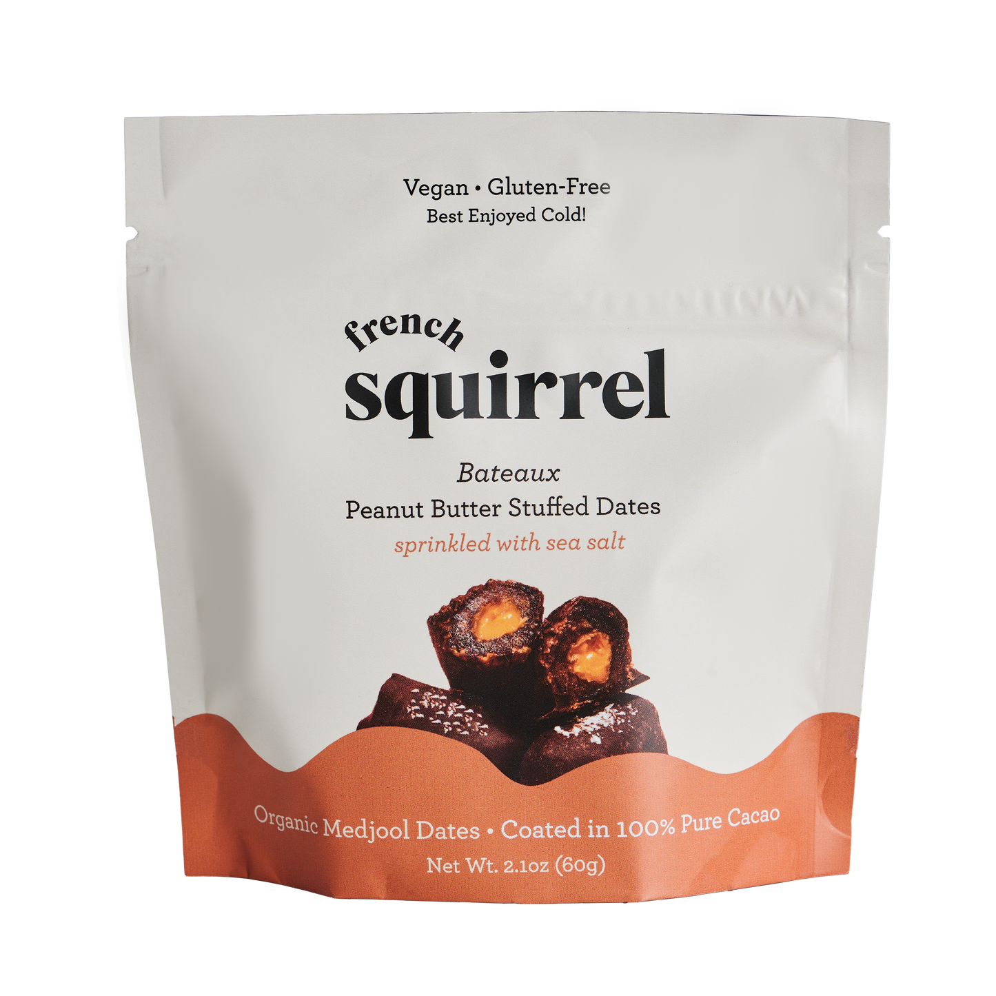French Squirrel Bateaux Au Chocolat de Beurre de Cacahuète Dattes Fourrées au Chocolat (3 dattes par sachet) x 4 sachets