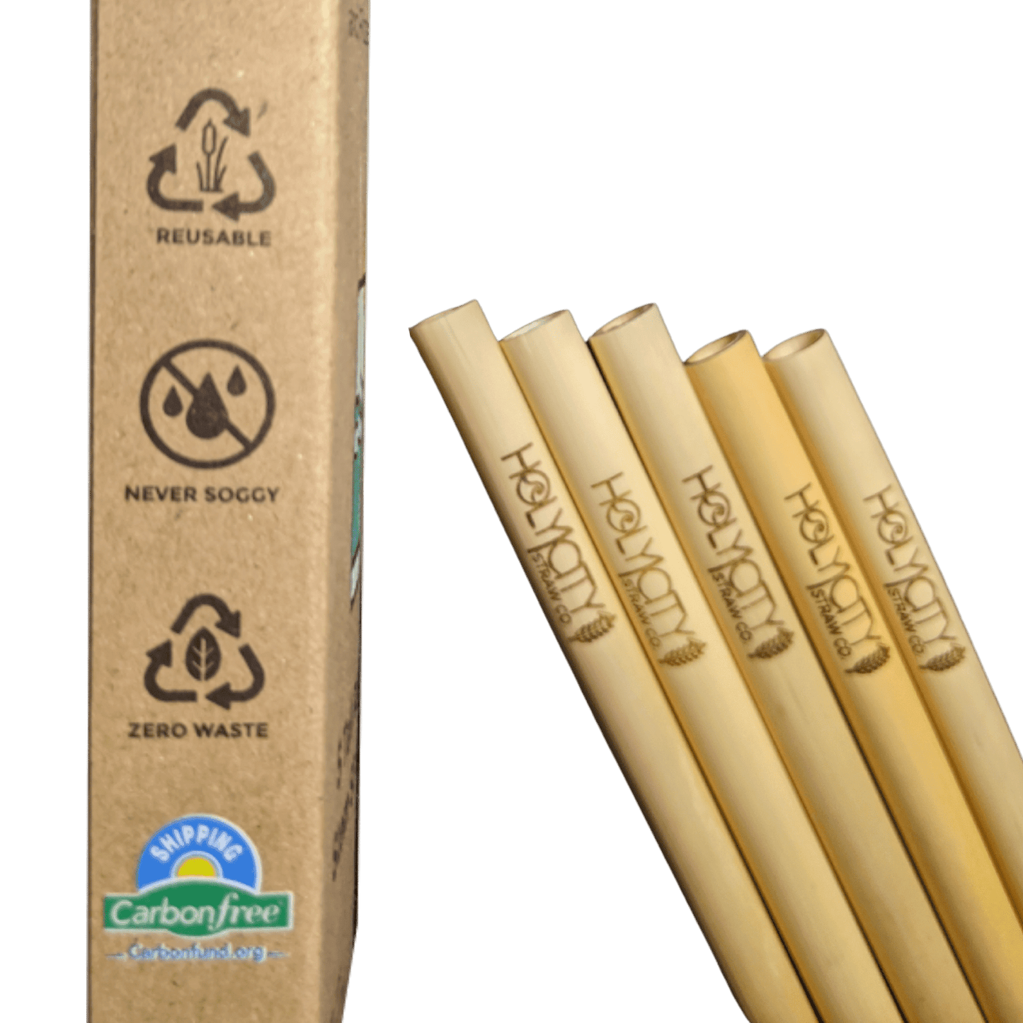 Pailles en roseau réutilisables Holy City Straw Tall Premium – Boîte de 5 unités