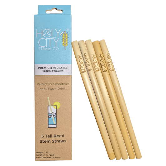 Pailles en roseau réutilisables Holy City Straw Tall Premium – Boîte de 5 unités