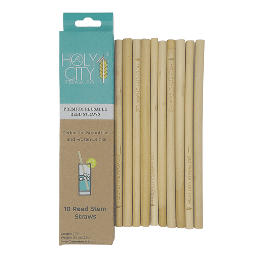 Pailles réutilisables en roseau Holy City Straw – Paquet de 10