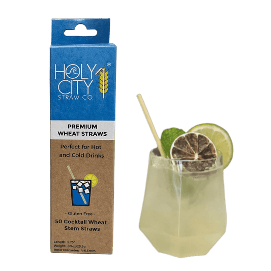 Pailles en blé Holy City Straws pour cocktails - Paquet de 50 (vente au détail)