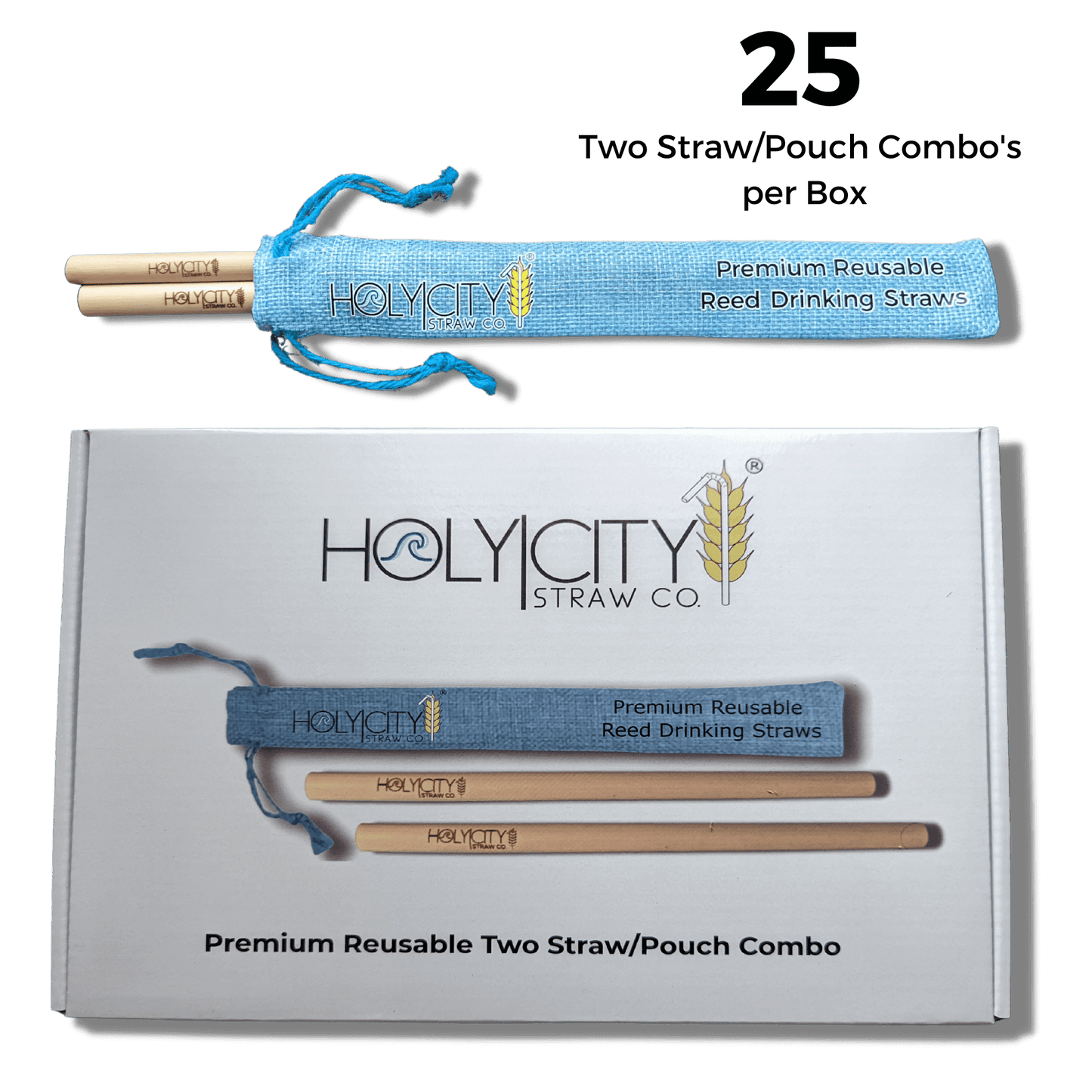 Paille en roseau Holy City Straw/Combo pochette | Paquet intérieur | 25 unités