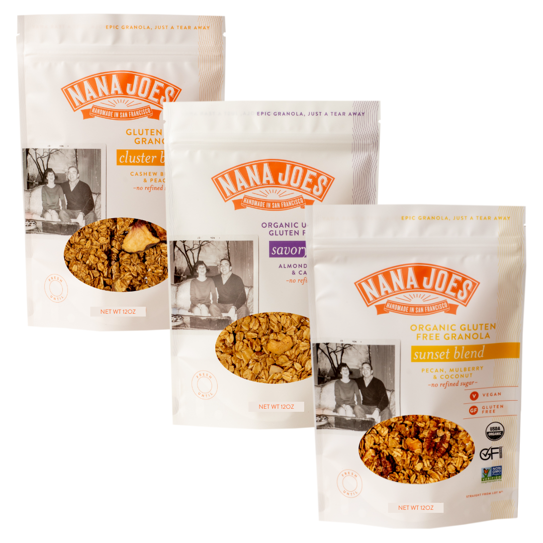Nana Joe's Granola Série Bio Originale à l'Avoine Pack de 3 Variétés