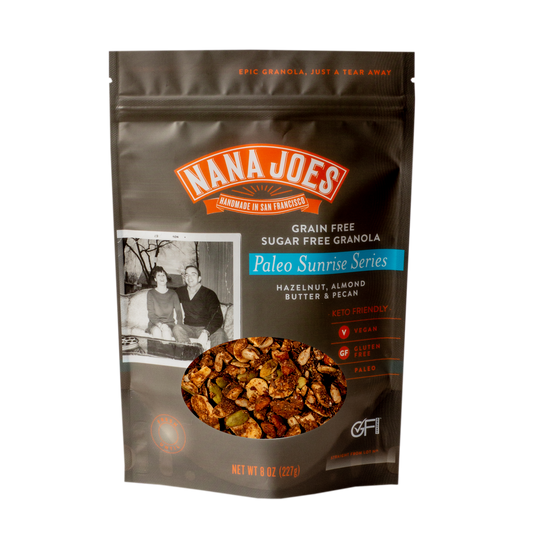 Nana Joe's Granola Biologique Série Paleo Sunrise : Noisette, Beurre d'Amande & Pacane (Compatible Kéto)
