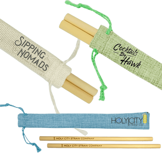 Pochette combo personnalisable Holy City Straw en paille/jute (2 pièces)