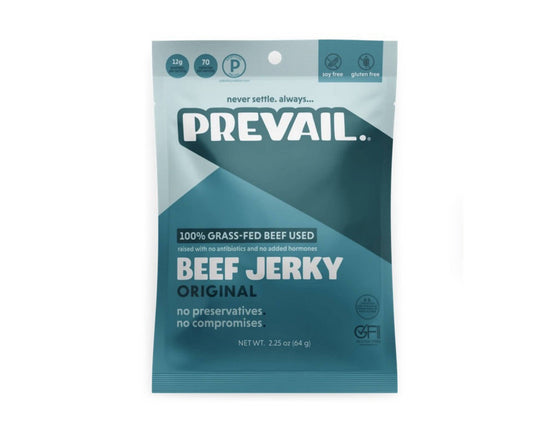 Beef Jerky, Original 100% Grass Fed - 8-Bags Pack - Prevail Jerky | Farm2Me Wholesale