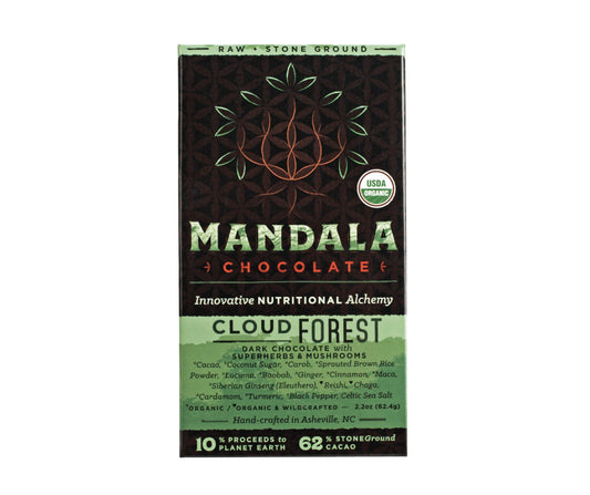Tablette de chocolat biologique cru 62 % cacao Forêt de nuages - 6 x 62 g