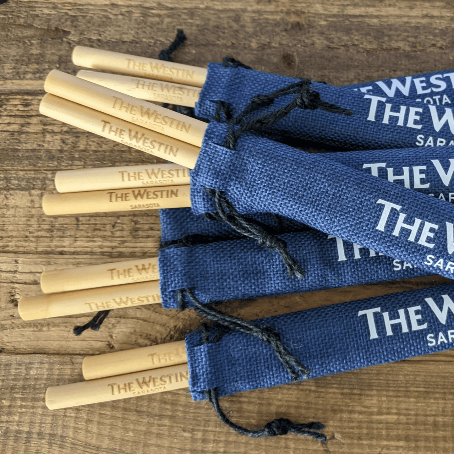 Pochette combo personnalisable Holy City Straw en paille/jute (2 pièces)