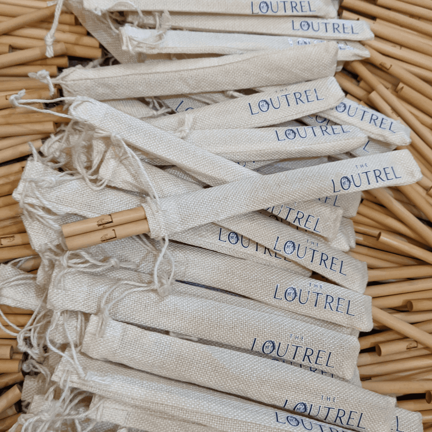 Pochette combo personnalisable Holy City Straw en paille/jute (2 pièces)