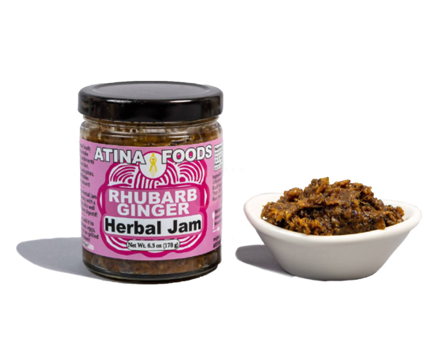 Rhubarb Ginger Herbal Jam - 12-Jar Pack - Atina Foods | Farm2Me Wholesale