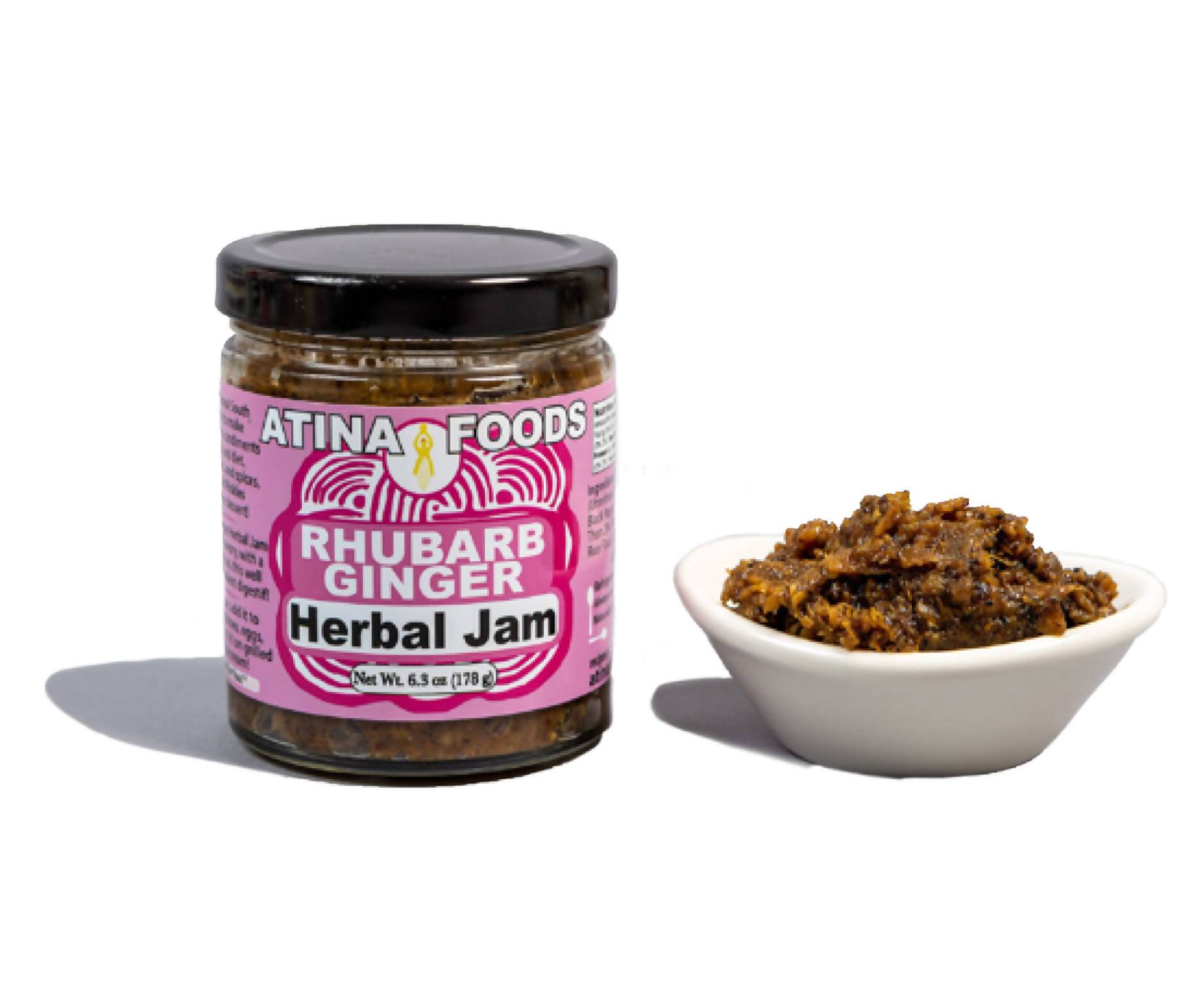 Rhubarb Ginger Herbal Jam - 12-Jar Pack - Atina Foods | Farm2Me Wholesale