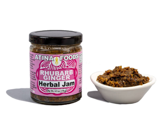 Rhubarb Ginger Herbal Jam - 12-Jar Pack - Atina Foods | Farm2Me Wholesale