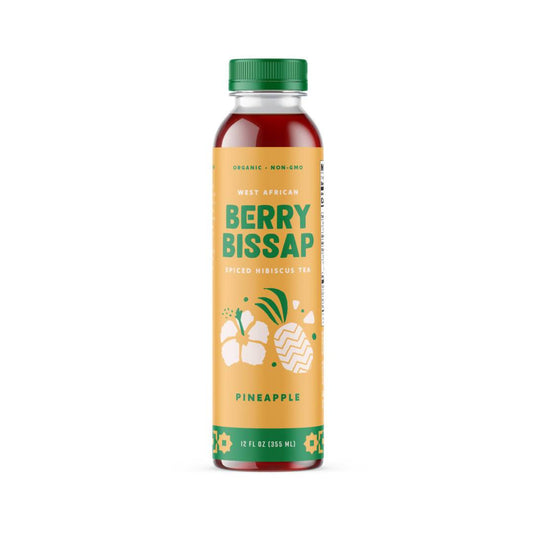 Farm2Me - Beverage - Berry Bissap - Organic Pineapple Bissap Hibiscus Tea - 12 x 12oz - Organic Pineapple Bissap Hibiscus Tea - 12 x 12oz -