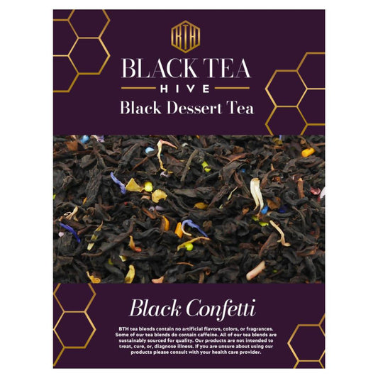 Black Confetti Tea (Loose Leaf) - 6-Bags Case - Black Tea Hive Co | Farm2Me Wholesale