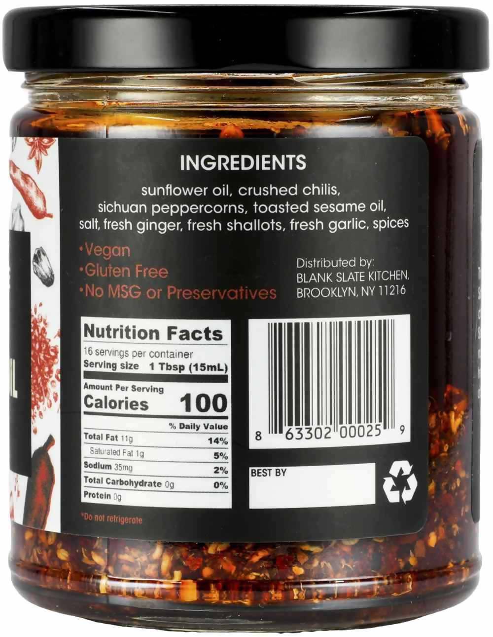 Farm2Me - Pantry - Blank Slate Kitchen - Sichuan Chili Oil - 6 x 8oz - Sichuan Chili Oil - 6 x 8oz - OIL-SZ-CS