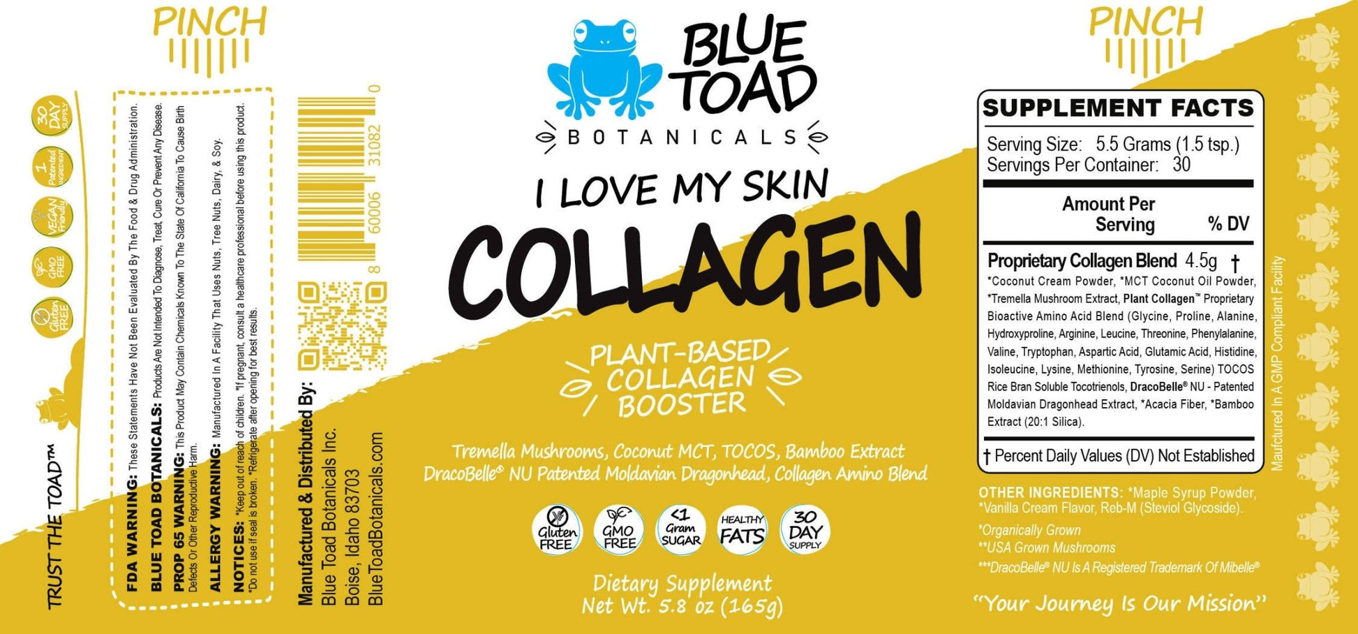Blue Toad Botanicals® - COLLAGEN BOOSTER - Drink Booster, Coffee Booster, Smoothie Booster, Creamer - Farm2Me - 860006310820 - 860006310820 -