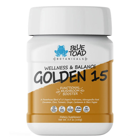 Blue Toad Botanicals® - GOLDEN 15 - Coffee Booster, Smoothie Booster, Powder Blend, Tea Blend - Farm2Me - 860006310813 - 860006310813 -