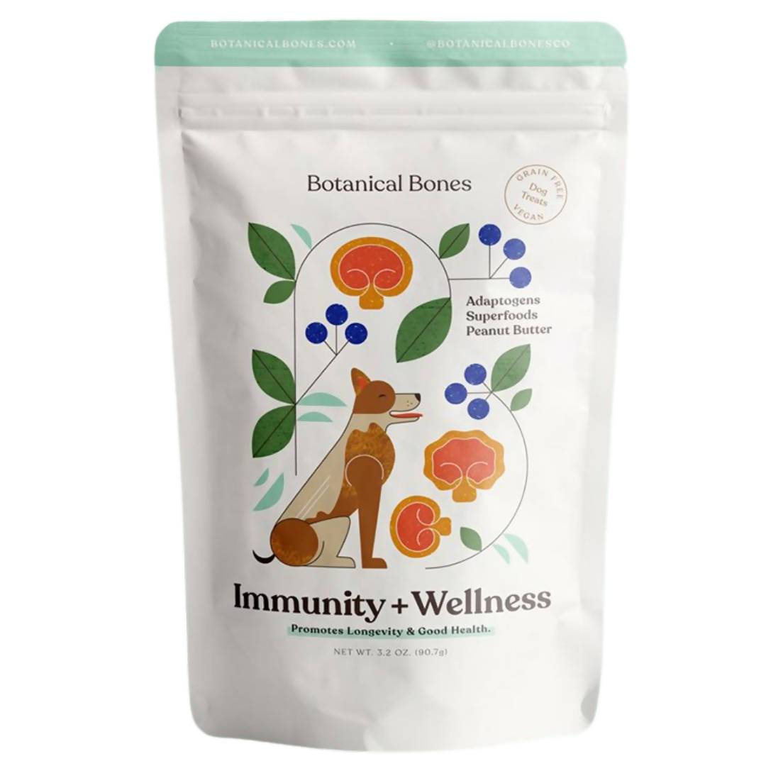 Farm2Me - Pet & Other - Botanical Bones - Immunity + Wellness Dog Treat Pouches - 4 x 3.2oz - Immunity + Wellness Dog Treat Pouches - 4 x 3.2oz -
