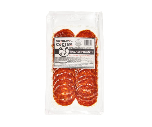 Charlito's Cocina - Salami Picante - Dry Cured Spicy Salami (Presliced) - 15 x 3oz - Meat - Farm2Me - SP3OZPS - 858707003493 -