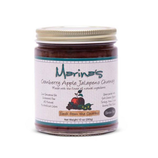Farm2Me - Pantry - CIRCLE B RANCH LLC - Marina's Cranberry/Apple Jalapeno Chutney - 12 x 10oz - Marina's Cranberry/Apple Jalapeno Chutney - 12 x 10oz - Mar/Cra/App/USA