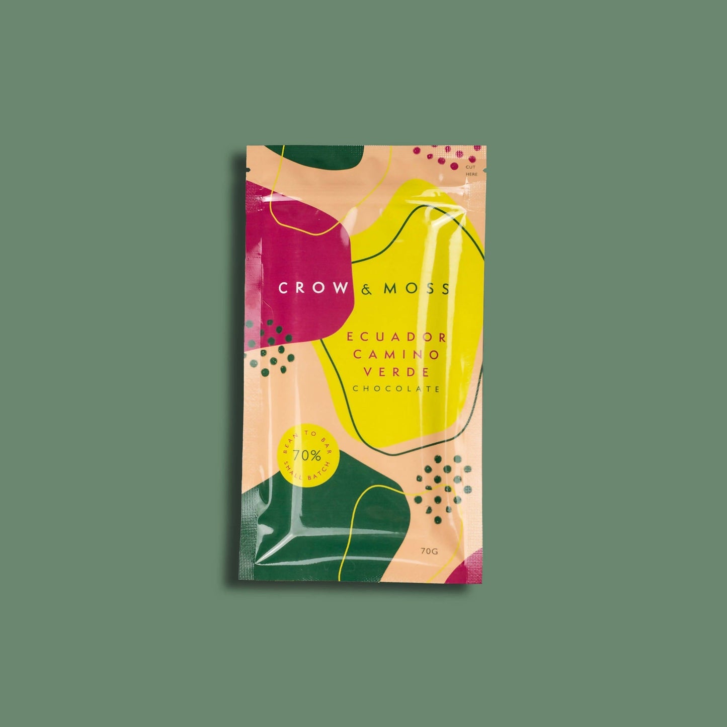Crow & Moss Chocolate - Ecuador Camino Verde Chocolate Bar 70% - Case of 15 - Single Origin Dark Chocolate Bar - Farm2Me - 860003251041 -